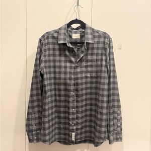 7 Diamonds Gray Plaid Button-Down Shirt